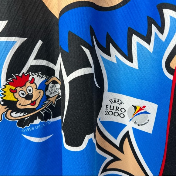 UEFA EURO 2000 Football Soccer Mascot All Over Print Vintage Jersey Mens XL - Picture 3 of 9